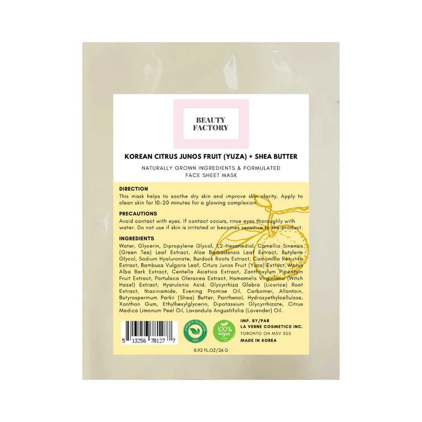 Beauty Factory Korean Citrus Junos Fruit + Shea Butter Mask - Miessential