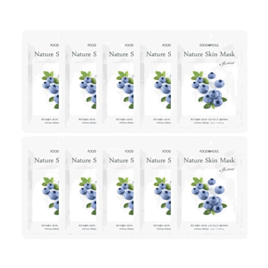 Foodaholic Nature Skin Mask Blueberry (10 PCS) - Miessential