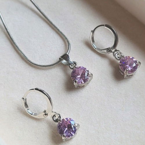 3pcs/set Elegant Cubic Zirconia Necklace And Earrings Set - Miessential